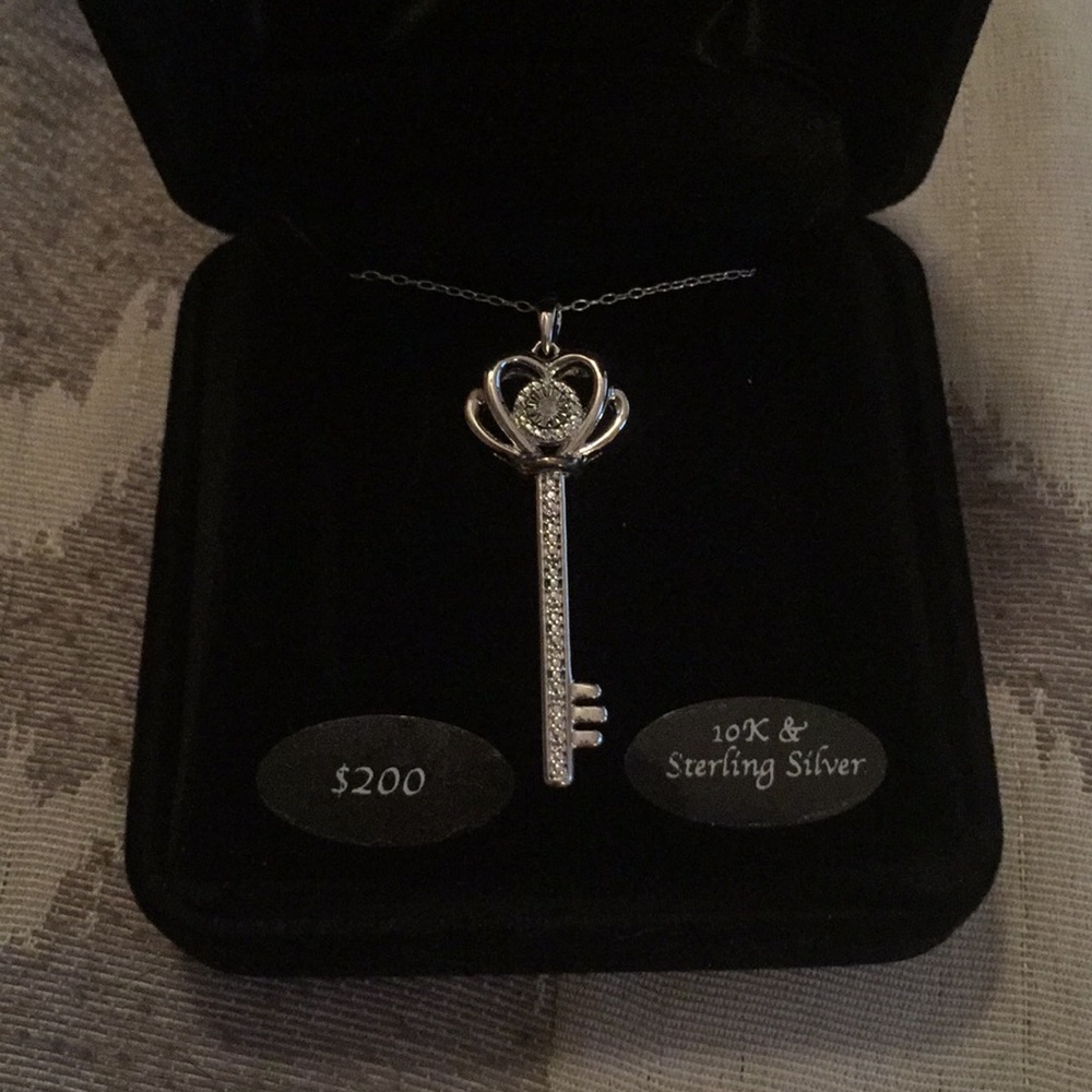 Key necklace. 10k and sterling silver.